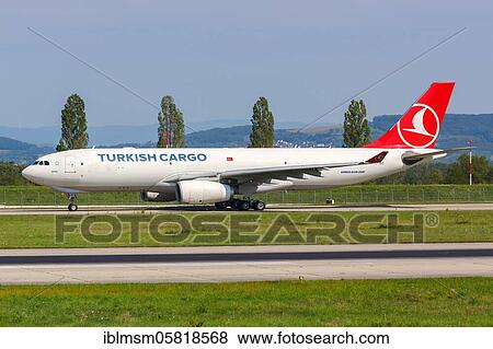 Stock Photo - An Airbus A330-200F of Turkish Cargo with registration TC-JDO at EuroAirport Basel Mulhouse (EAP), Mulhouse, France, Europe. Fotosearch