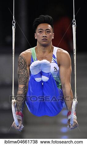 Apparatus Gymnastics, Marius Georgiou, CYP, Rings, Porsche Arena, Stuttgart, Baden-Württemberg, Germany, Europe View Large Photo Image Stock Photo - Apparatus Gymnastics, Marius Georgiou, CYP, Rings, Porsche Arena, Stuttgart, Baden-Württemberg, Germany, Europe. Fotosearch