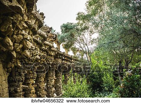 Arcade of a pedestrian bridge, architect Antoni Gaudi, Park Güell, Barcelona, Katalonien, Spain, Europe View Large Photo Image Stock Image - Arcade of a pedestrian bridge, architect Antoni Gaudi, Park Güell, Barcelona, Katalonien, Spain, Europe. Fotosearch