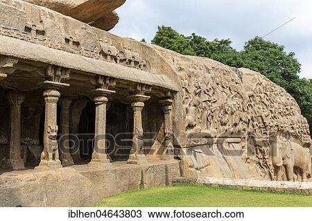 Arjunas's penance, Pallava heritage site, Mahabalipuram, Tamil Nadu, India, Asia View Large Photo Image Stock Image - Arjunas's penance, Pallava heritage site, Mahabalipuram, Tamil Nadu, India, Asia. Fotosearch