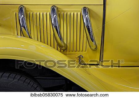 Stock Photography - Auto Oldtime ( Detail) r. Stuttgart, Baden-Württemberg, Germany, Europe. Fotosearch