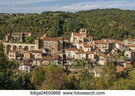 Auzon village, Haute Loire department. Auvergne, France, Europe View Large Photo Image Stock Photo - Auzon village, Haute Loire department. Auvergne, France, Europe. Fotosearch