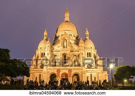 Basilica of Sacré-Cœur, Sacre Coeur de Montmartre at dusk, Paris, France, Europe View Large Photo Image Stock Photo - Basilica of Sacré-Cœur, Sacre Coeur de Montmartre at dusk, Paris, France, Europe. Fotosearch