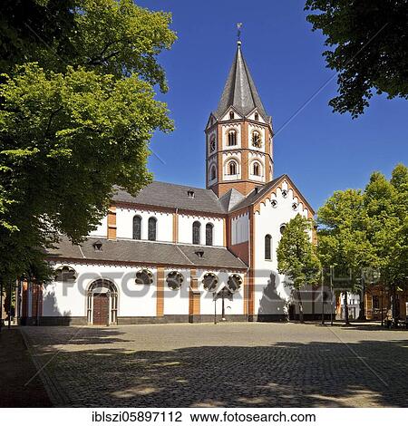Stock Image - Basilica St. Margareta, Gerricusplatz, Gerresheim, Düsseldorf, North Rhine-Westphalia, Germany, Europe. Fotosearch