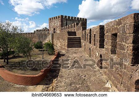Battlement walk and defence tower, Moorish fort, Silves, Algarve, Portugal, Europe View Large Photo Image Stock Image - Battlement walk and defence tower, Moorish fort, Silves, Algarve, Portugal, Europe. Fotosearch