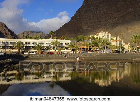 Stock Photography - Beach at the Charco del Conde, La Puntilla, Valle Gran Rey, La Gomera, Canary Islands, Spain, Europe. Fotosearch