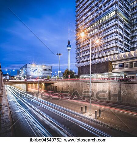Berlin Alexanderplatz, TV Tower and Haus des Reisens in evening twilight, Berlin, Germany, Europe View Large Photo Image Stock Image - Berlin Alexanderplatz, TV Tower and Haus des Reisens in evening twilight, Berlin, Germany, Europe. Fotosearch