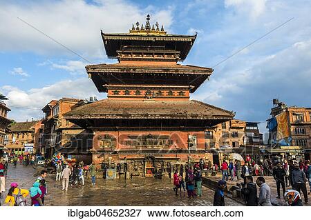 Stock Photo - Bhairabnath Temple, Taumadhi Tole square, Bhaktapur, Nepal, Asia. Fotosearch
