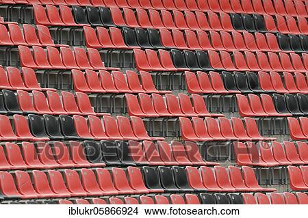 Black and red seat shells in the BayArena, Leverkusen, Germany, Europe View Large Photo Image Picture - Black and red seat shells in the BayArena, Leverkusen, Germany, Europe. Fotosearch