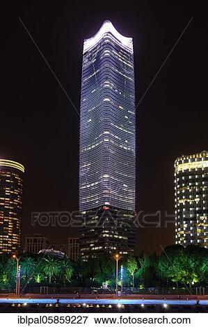 Stock Photo - Boat trip Shanghai by night, skyscrapers, Hong Kong, Shanghai, Shanghai Shi, China, Asia. Fotosearch