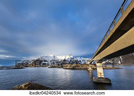 Brucke uber Fjord, Moskenesoya, Reine, Hamnoy, Hamnoy Lofoten, Norwegen, Europa View Large Photo Image Picture - Brucke uber Fjord, Moskenesoya, Reine, Hamnoy, Hamnoy Lofoten, Norwegen, Europa. Fotosearch