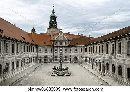 Stock Photo - Brunnenhof, courtyard in the Munich Residence, Munich, Upper Bavaria, Bavaria, Germany, Europe. Fotosearch