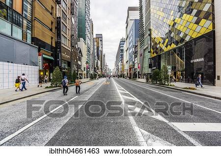 Stock Image - Bustling shopping street, Tokyo, Honshu Island, Japan, Asia. Fotosearch