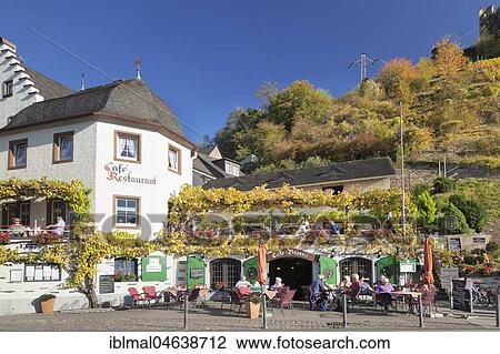 Café Restaurant Haus Burg Metternich, Beilstein, Moselle, Rhineland-Palatinate, Germany, Europe View Large Photo Image Stock Image - Café Restaurant Haus Burg Metternich, Beilstein, Moselle, Rhineland-Palatinate, Germany, Europe. Fotosearch