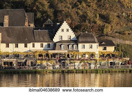 Café, Restaurant Haus Burg Metternich in Beilstein, Moselle, Rhineland-Palatinate, Germany, Europe View Large Photo Image Stock Photo - Café, Restaurant Haus Burg Metternich in Beilstein, Moselle, Rhineland-Palatinate, Germany, Europe. Fotosearch