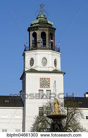 Stock Image - Carillon tower of the New Residence, Salzburg, Austria, Europe. Fotosearch