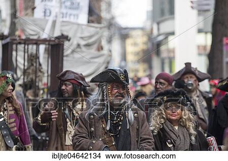 Carnivalists disguised as pirates, Carnival Monday procession, Cologne, North Rhine-Westphalia, Germany, Europe View Large Photo Image Picture - Carnivalists disguised as pirates, Carnival Monday procession, Cologne, North Rhine-Westphalia, Germany, Europe. Fotosearch