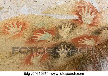 Cave paintings in the Cave of Hands, Cueva de las Manos, UNESCO World Heritage Site, Santa Cruz Province, Argentina, South America View Large Photo Image Picture - Cave paintings in the Cave of Hands, Cueva de las Manos, UNESCO World Heritage Site, Santa Cruz Province, Argentina, South America. Fotosearch