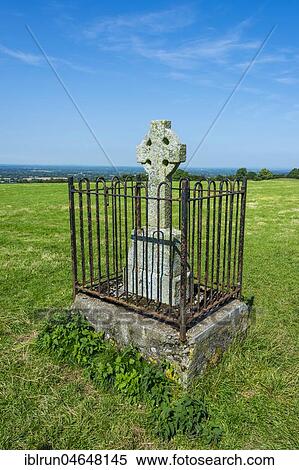 Stock Photography - Celtic cross, Hill of Tara, County Meath, Ireland, Europe. Fotosearch