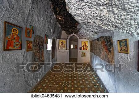 Chapel of Agios Georgios, in the small sinkhole Mikri Spilia, Didyma, Argolis, Peloponnese, Greece, Europe View Large Photo Image Stock Image - Chapel of Agios Georgios, in the small sinkhole Mikri Spilia, Didyma, Argolis, Peloponnese, Greece, Europe. Fotosearch