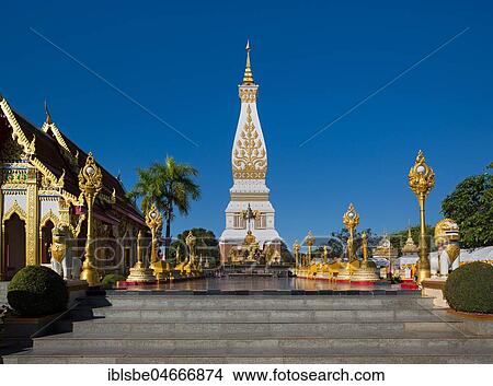 Chedi of Wat Phra That Phanom, temple complex in Amphoe That Phanom, Nakhon Phanom Province, Isan, Thailand, Asia View Large Photo Image Picture - Chedi of Wat Phra That Phanom, temple complex in Amphoe That Phanom, Nakhon Phanom Province, Isan, Thailand, Asia. Fotosearch