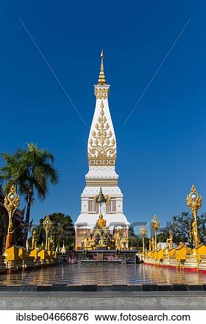 Stock Photograph - Chedi of Wat Phra That Phanom, temple complex in Amphoe That Phanom, Nakhon Phanom Province, Isan, Thailand, Asia. Fotosearch