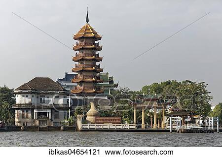 Chee Chin Khor Temple and Pagoda on the shore, Mae Nam Chao Phraya River, Thonburi, Bangkok, Thailand, Asia View Large Photo Image Stock Image - Chee Chin Khor Temple and Pagoda on the shore, Mae Nam Chao Phraya River, Thonburi, Bangkok, Thailand, Asia. Fotosearch