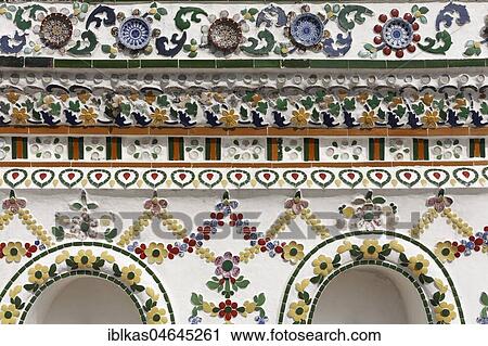 Chinese porcelain mosaic, detail of the Great Prang, Wat Arun, Dawn Temple, Bangkok Yai, Bangkok, Thailand, Asia View Large Photo Image Stock Image - Chinese porcelain mosaic, detail of the Great Prang, Wat Arun, Dawn Temple, Bangkok Yai, Bangkok, Thailand, Asia. Fotosearch