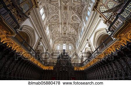 Choir, decorated and gilded choir stalls with vaulted ceilings, Mezquita-Catedral de Córdoba or Cathedral of the Conception of Our Lady, Córdoba, Cordoba Province, Andalusia, Spain, Europe View Large Photo Image Stock Photo - Choir, decorated and gilded choir stalls with vaulted ceilings, Mezquita-Catedral de Córdoba or Cathedral of the Conception of Our Lady, Córdoba, Cordoba Province, Andalusia, Spain, Europe. Fotosearch