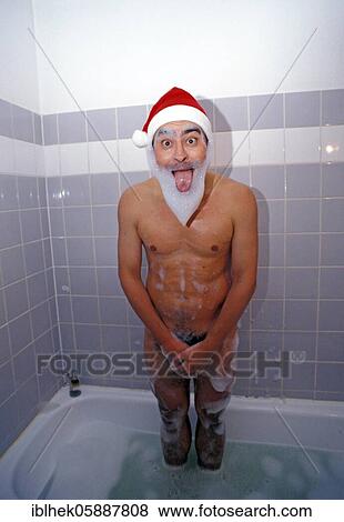 Christmas, Grimace, Santa Claus standing in the bathtub, Berlin, Germany, Europe View Large Photo Image Stock Photo - Christmas, Grimace, Santa Claus standing in the bathtub, Berlin, Germany, Europe. Fotosearch