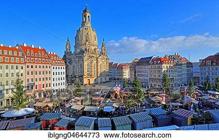 Christmas market on the Neumarkt with Church of Our Lady, Dresden, Saxony, Germany, Europe View Large Photo Image Stock Image - Christmas market on the Neumarkt with Church of Our Lady, Dresden, Saxony, Germany, Europe. Fotosearch