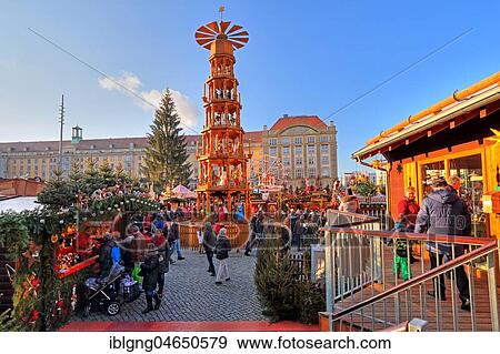 Christmas pyramid at Striezelmarkt, Christmas market at Altmarkt, Dresden Saxony Germany View Large Photo Image Stock Photo - Christmas pyramid at Striezelmarkt, Christmas market at Altmarkt, Dresden Saxony Germany. Fotosearch
