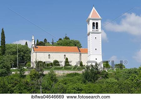 Stock Photo - Church in Gradac, Northern Dalmatia, Lika-Senj County, Croatia, Europe. Fotosearch