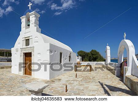 Stock Image - Church, Kato Koufonissi, Greece, Europe. Fotosearch