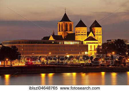 Church St. Kunibert on Rhine in afterglow, Cologne, Rhineland, North Rhine-Westphalia, Germany, Europe View Large Photo Image Stock Photography - Church St. Kunibert on Rhine in afterglow, Cologne, Rhineland, North Rhine-Westphalia, Germany, Europe. Fotosearch
