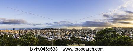City panorama, city view, view from Turó de les Tres Creus in Park Güell, Barcelona, Catalonia, Spain, Europe View Large Photo Image Stock Image - City panorama, city view, view from Turó de les Tres Creus in Park Güell, Barcelona, Catalonia, Spain, Europe. Fotosearch