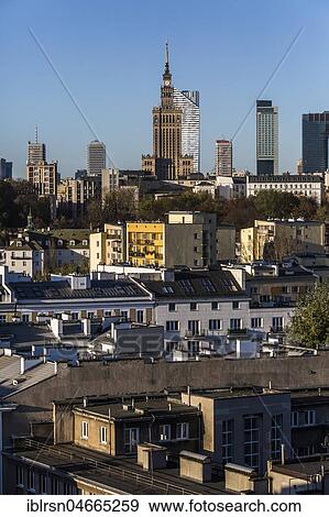 City view, skyscrapers in the city center, in the center of the Palace of Culture and Science, Pałac Kultury i Nauki, Warsaw, Poland, Europe View Large Photo Image Stock Photo - City view, skyscrapers in the city center, in the center of the Palace of Culture and Science, Pałac Kultury i Nauki, Warsaw, Poland, Europe. Fotosearch