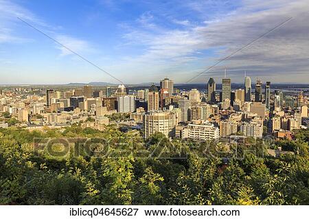 Stock Photo - Cityscape, view from Mont Royal, Montreal, Québec, Canada, North America. Fotosearch
