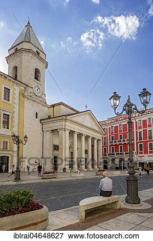 Stock Photo - Classicistic Cathedral of the Holy Trinity, Cattedrale della Santissima Trinita, Piazza Gabriele Pepe, Campobasso, Molise, Italy, Europe. Fotosearch