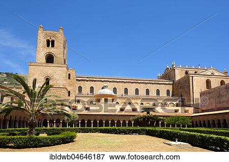 Cloister, Cathedral of Monreale, Cathedral of Santa Maria Nuova, Monreale, Sicily, Italy, Europe View Large Photo Image Stock Photo - Cloister, Cathedral of Monreale, Cathedral of Santa Maria Nuova, Monreale, Sicily, Italy, Europe. Fotosearch