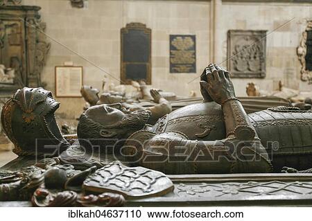 Stock Image - Collegiate church, burial place in the choir, Tübingen, Baden Württemberg, Germany, Europe. Fotosearch
