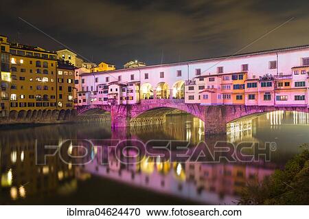 Coloured illuminated Ponte Vecchio by night, Festival of Lights, Arno, Florence, Italy, Europe View Large Photo Image Stock Image - Coloured illuminated Ponte Vecchio by night, Festival of Lights, Arno, Florence, Italy, Europe. Fotosearch
