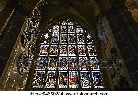Coloured stained glass windows, Lorenzkirche, Nuremberg Middle Franconia, Bavaria, Germany, Europe View Large Photo Image Picture - Coloured stained glass windows, Lorenzkirche, Nuremberg Middle Franconia, Bavaria, Germany, Europe. Fotosearch