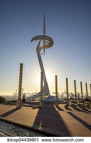 Communications tower, designed by Santiago Calatrava, Montjuic, Barcelona, Catalonia, Spain, Europe View Large Photo Image Stock Image - Communications tower, designed by Santiago Calatrava, Montjuic, Barcelona, Catalonia, Spain, Europe. Fotosearch
