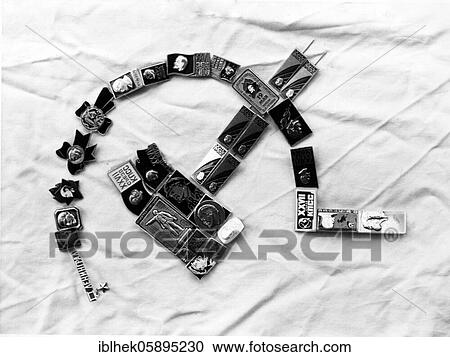 Stock Image - Communism, USSR, Lenin, hammer and sickle from Signature, Leningrad, Russia, Europe. Fotosearch