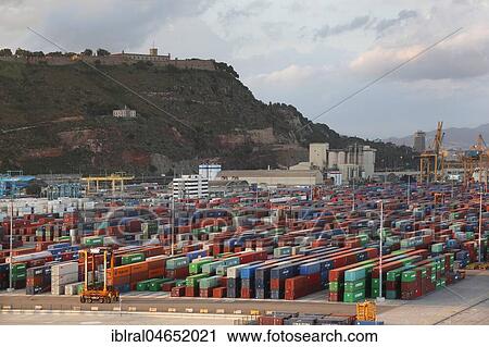 Container port, Barcelona, Catalonia, Spain, Europe View Large Photo Image Stock Image - Container port, Barcelona, Catalonia, Spain, Europe. Fotosearch