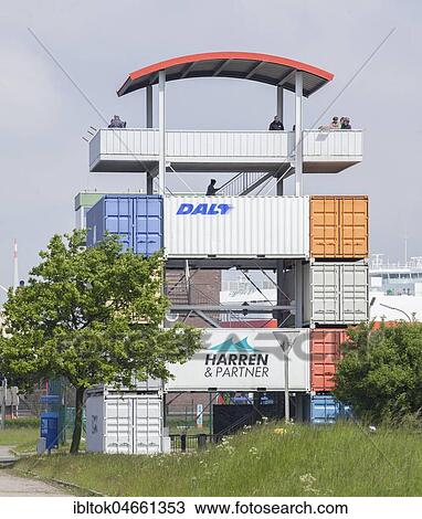 Container viewing tower, Bremerhaven, Bremen, Germany, Europe View Large Photo Image Stock Image - Container viewing tower, Bremerhaven, Bremen, Germany, Europe. Fotosearch