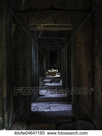 Corridor in temple ruin, Angkor Archaeological Park, Province of Siem Reap, Cambodia, Asia View Large Photo Image Stock Image - Corridor in temple ruin, Angkor Archaeological Park, Province of Siem Reap, Cambodia, Asia. Fotosearch