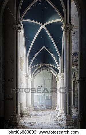 Corridor, Lost Place, Castle, Château Miranda, Ardennes, Belgium, Europe View Large Photo Image Stock Image - Corridor, Lost Place, Castle, Château Miranda, Ardennes, Belgium, Europe. Fotosearch