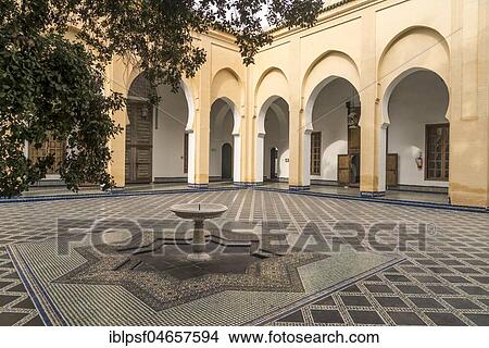 Courtyard, Dar Batha Museum, Fez, Morocco, Africa View Large Photo Image Picture - Courtyard, Dar Batha Museum, Fez, Morocco, Africa. Fotosearch